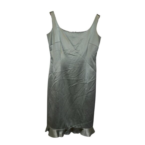 Kay Unger New York Womens Satin Sheath Dress With Ruffle Hem Size 6 - Picture 1 of 7